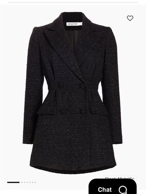 Self-Portrait Black Tweed Double-Breasted Blazer Dress